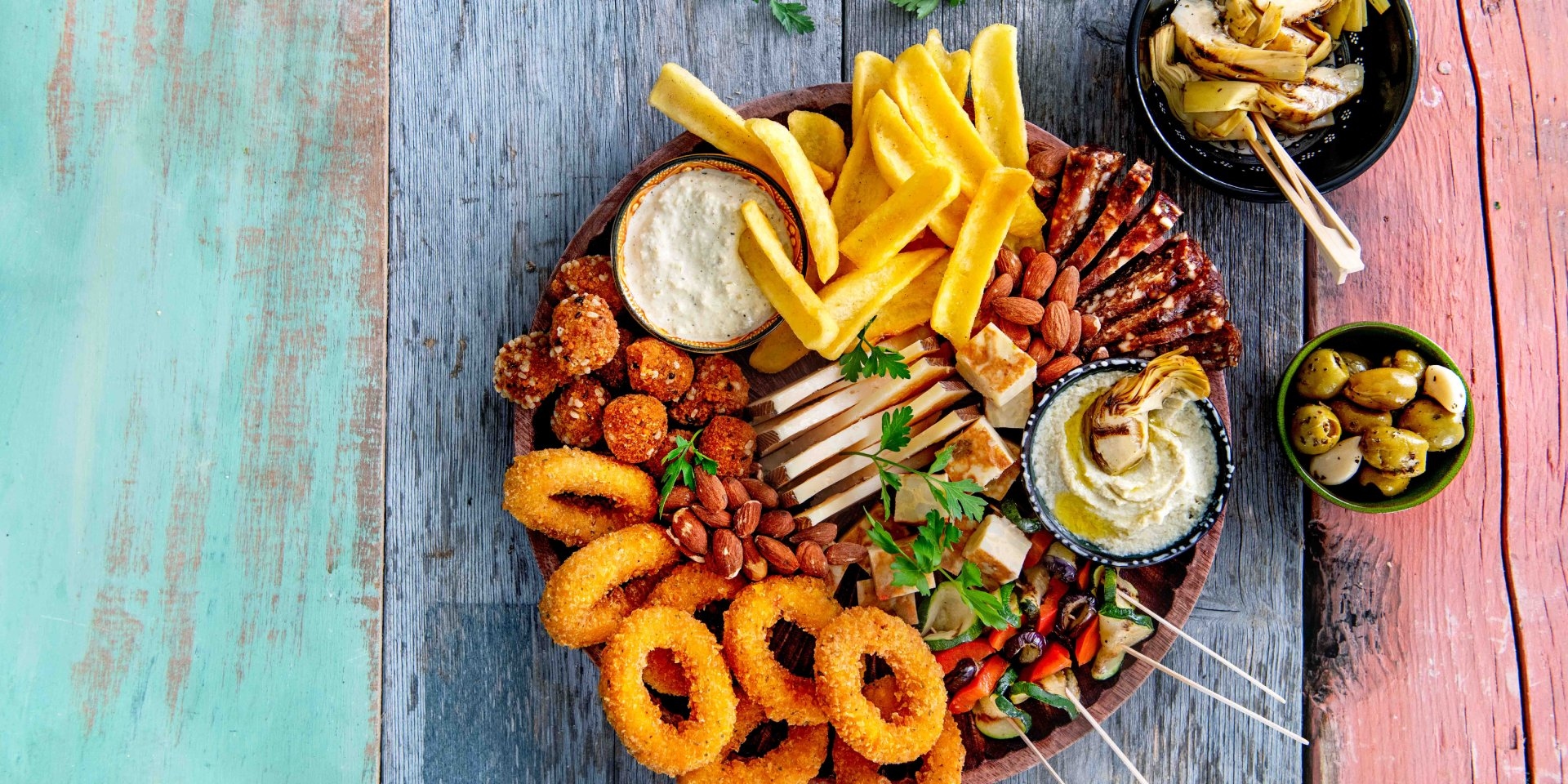 Vegan snacks borrelplank - Green Tapas